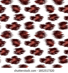 Abstract seamless leopard pattern vector, brown spots