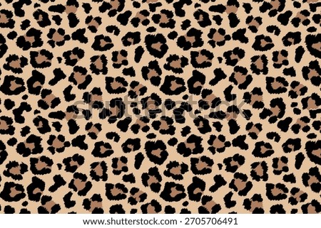 Abstract seamless leopard print pattern with bold organic spots for background 