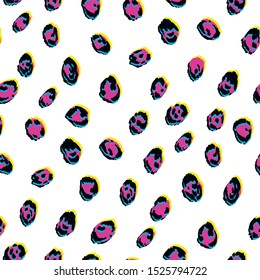Abstract seamless leopard skin pattern. Bright colorful wild animal skin repeated print.