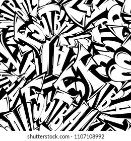 Abstract seamless lettering pattern. Football graffiti repeated backdrop for boy, sport textile clothes, wrapping paper. Creative repeat wallpaper. Sport words background