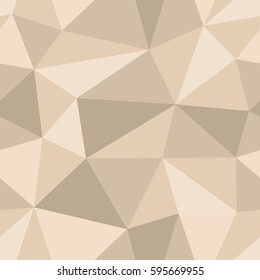 Abstract seamless light and dark beige triangles pattern for background. Geometric layout for printing magazine cover, advertise presentation, flyer. Template polygon wallpaper for poster page.