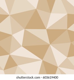 Abstract seamless light and dark beige triangles pattern for background. Geometric layout for printing magazine cover, advertise presentation, flyer. Template polygon wallpaper for poster page.