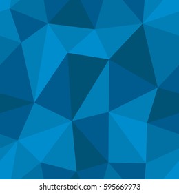 Abstract seamless light and dark blue triangles pattern for background. Geometric layout for printing magazine cover, advertise presentation, flyer. Template polygon wallpaper for poster page.