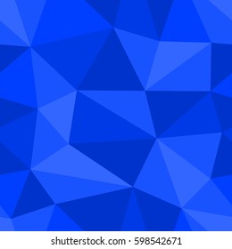 Abstract seamless light and dark blue triangles pattern for background. Geometric layout for printing magazine cover, advertise presentation, flyer. Template polygon wallpaper for poster page.