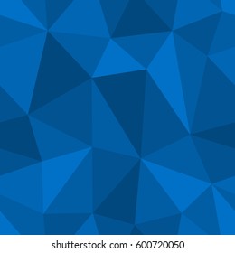 Abstract seamless light and dark blue triangles pattern for background. Geometric layout for printing magazine cover, advertise presentation, flyer. Template polygon wallpaper for poster page.