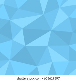 Abstract seamless light and dark blue triangles pattern for background. Geometric layout for printing magazine cover, advertise presentation, flyer. Template polygon wallpaper for poster page.