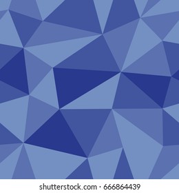 Abstract seamless light and dark blue triangles pattern for background. Geometric layout for printing magazine cover, advertise presentation, flyer. Template polygon wallpaper for poster page.