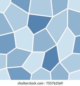 Abstract seamless light and dark blue pentagons pattern for background. Geometric layout for printing magazine cover, advertise presentation, flyer. Template wallpaper with thick white lines.