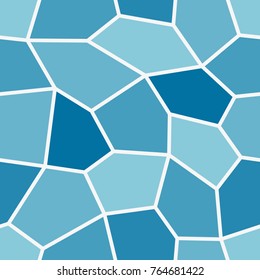 Abstract seamless light and dark blue pentagons pattern for background. Geometric layout for printing magazine cover, advertise presentation, flyer. Template wallpaper with thick white lines.