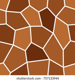 Abstract seamless light and dark brown pentagons pattern for background. Geometric layout for printing magazine cover, advertise presentation, flyer. Template wallpaper with thick white lines.