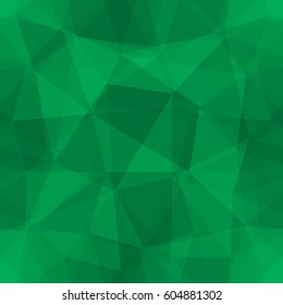Abstract seamless light and dark green overlapping triangles pattern for background. Transparency geometric layout for printing magazine cover, advertise presentation. Effect of a kaleidoscope.