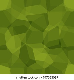 Abstract seamless light and dark green overlapping pentagons pattern for background. Transparency geometric layout for printing magazine cover, advertise presentation. Effect of a kaleidoscope.