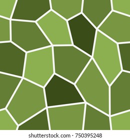 Abstract seamless light and dark green pentagons pattern for background. Geometric layout for printing magazine cover, advertise presentation, flyer. Template wallpaper with thick white lines.