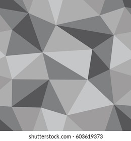 Abstract seamless light and dark grey triangles pattern for background. Geometric layout for printing magazine cover, advertise presentation, flyer. Template polygon wallpaper for poster page.