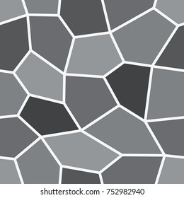Abstract seamless light and dark grey pentagons pattern for background. Geometric layout for printing magazine cover, advertise presentation, flyer. Template wallpaper with thick white lines.
