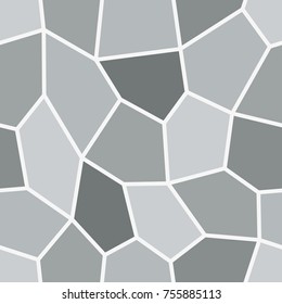 Abstract seamless light and dark grey pentagons pattern for background. Geometric layout for printing magazine cover, advertise presentation, flyer. Template wallpaper with thick white lines.