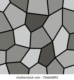 Abstract seamless light and dark grey pentagons pattern for background. Geometric layout for printing magazine cover, advertise presentation, flyer. Template wallpaper with thick black lines.