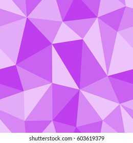 Abstract seamless light and dark purple triangles pattern for background. Geometric layout for printing magazine cover, advertise presentation, flyer. Template polygon wallpaper for poster page.