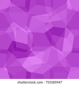 Abstract seamless light and dark purple overlapping pentagons pattern for background. Transparency geometric layout for printing magazine cover, advertise presentation. Effect of a kaleidoscope.