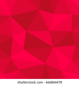 Abstract seamless light and dark red triangles pattern for background. Geometric layout for printing magazine cover, advertise presentation, flyer. Template polygon wallpaper for poster page.