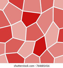 Abstract seamless light and dark red pentagons pattern for background. Geometric layout for printing magazine cover, advertise presentation, flyer. Template wallpaper with thick white lines.