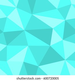 Abstract seamless light and dark turquoise triangles pattern for background. Geometric layout for printing magazine cover, advertise presentation, flyer. Template polygon wallpaper for poster page.