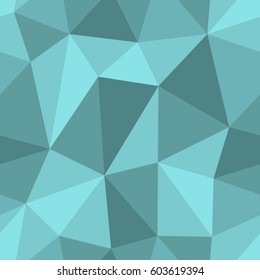 Abstract seamless light and dark turquoise triangles pattern for background. Geometric layout for printing magazine cover, advertise presentation, flyer. Template polygon wallpaper for poster page.