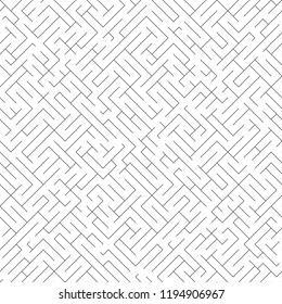 Abstract seamless line maze pattern. Labyrinth background. Geometric irregular backdrop.