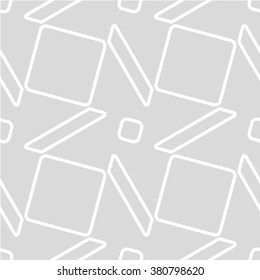 Abstract seamless line pattern, monochrome vector background