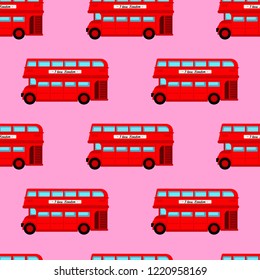 Abstract seamless london pattern for girls or boys. Creative vector background with bus, england, london. Funny pattern for textile and fabric. Fashion england style. Colorful bright picture