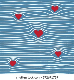Abstract seamless love pattern. Funny colorful hearts repeated backdrop. Valentines day.
