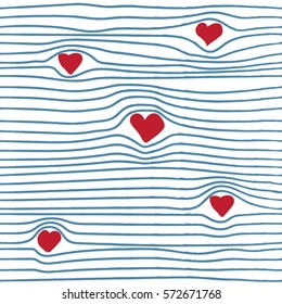 Abstract seamless love pattern. Funny colorful hearts repeated backdrop. Valentines day.