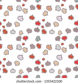 Abstract seamless love pattern. Heart Doodle. Wrapping paper. Vector. Valentine':s day. Drawing in sketch style on white, black and gray colors.