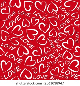 Abstract seamless love pattern. Valentines day wrapping paper. Romantic wallpaper for girls, textile, clothes, wrapping paper. Vector illustration.