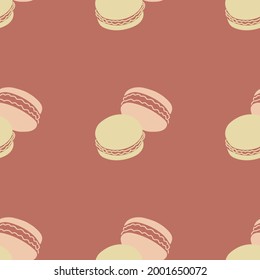 Abstract Seamless Macarons Pattern Illustration, Hand Drawn Vector Illustration.