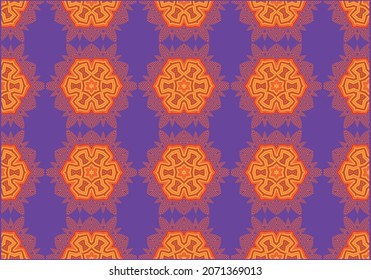 Abstract seamless mandala pattern, illustration vector,Geometric Stylish Texture,Abstract Retro Tile ornament for fabric, wallpaper, Decorative print, interior.