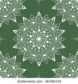 Abstract seamless mandala pattern. Indian design.