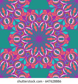 Abstract seamless mandala pattern. Vintage decorative element.Vector illustration.