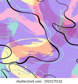 Motif abstrait harmonieux de marbre. Impression répétée de la piste de brosse à texture grunge pour le textile de sport, les vêtements, le papier d'emballage. 