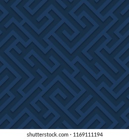 Abstract seamless maze vector geometric pattern. Striped seamless.