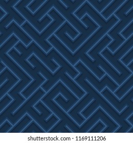 Abstract seamless maze vector geometric pattern. Striped seamless.