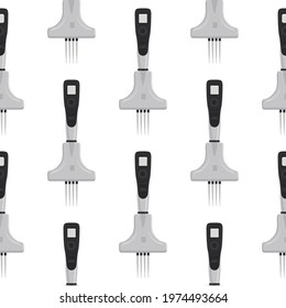 Abstract seamless medical pipette, dropper for laboratory on white background. Pattern dropper consisting of many identical glass laboratory medical pipette. Medical pipette it dropper from laboratory