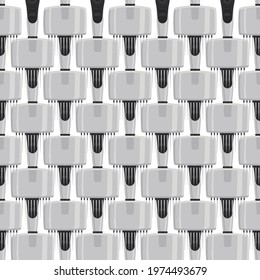 Abstract seamless medical pipette, dropper for laboratory on white background. Pattern dropper consisting of many identical glass laboratory medical pipette. Medical pipette it dropper from laboratory