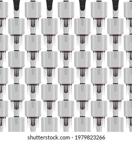 Abstract seamless medical pipette, dropper for laboratory on white background. Pattern dropper consisting of many identical glass laboratory medical pipette. Medical pipette it dropper from laboratory
