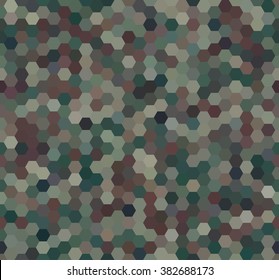 Abstract Seamless Military Camouflage Background. Pattern Made of Geometric Hexagon Shapes