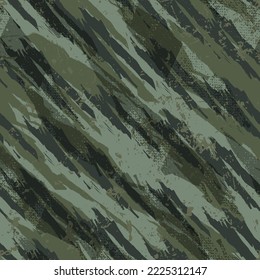 Seamless classic camouflage pattern. Camo fishing hunting vector  background. Masking white grey black color military texture wallpaper. Army  design for fabric paper vinyl print Stock Vector