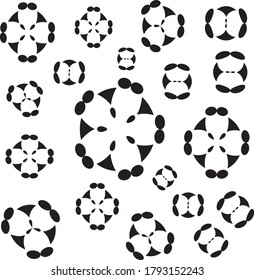 Resumen de patrones florales mínimos sin fisuras. Para textiles, tela, cerámica, papel y ropa de envoltura, color negro. Imprima diseño gráfico moderno, vector aislado en fondo blanco.