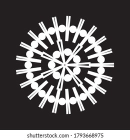 Abstract seamless minimal patterns. Stripes with round balls. Used for textile, fabric, ceramics, wrapping paper and clothes. Black color. Modern classic graphic design. Vector isolated on white