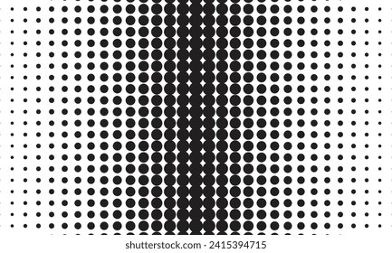 abstract seamless minimalistic thin to thick black halftone dot pattern.