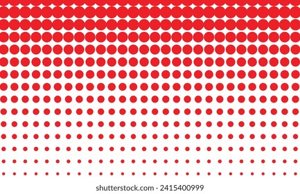 abstract seamless minimalistic thin to thick red dot pattern.